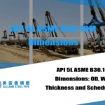 API 5L ASME B36.10M Dimensions